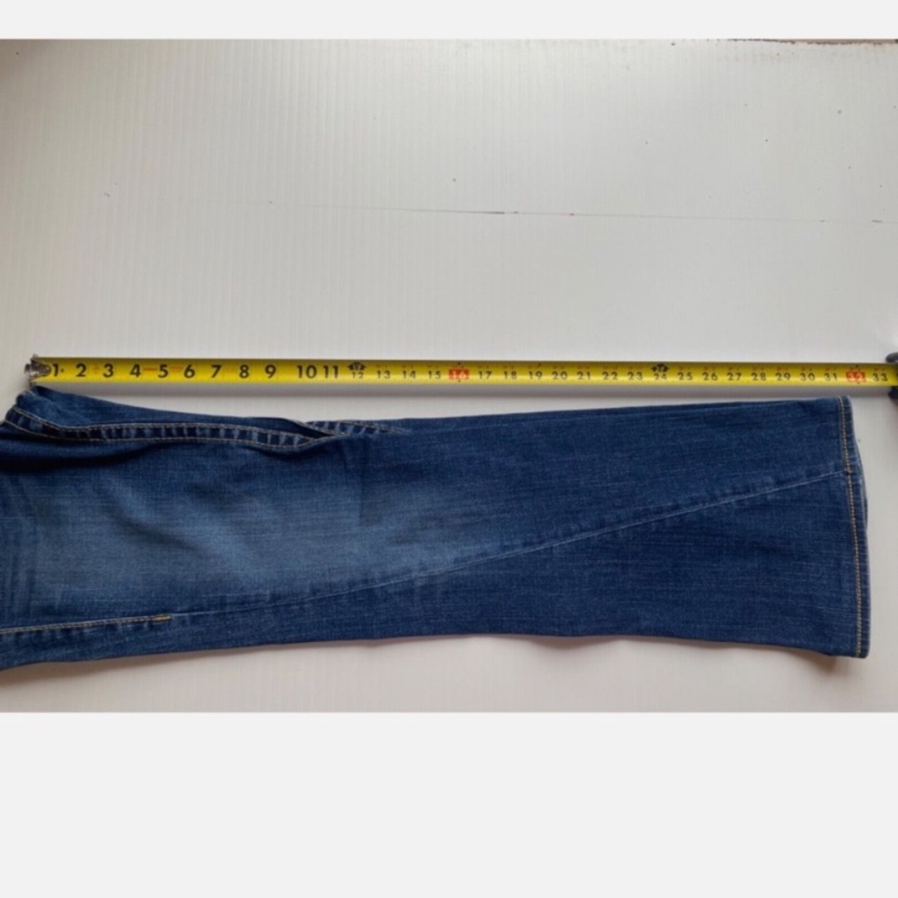 TRUE RELIGION RARE Yellow Crystal Button Flare Jeans Western Glam Bootcut Beauty - Picture 16 of 16
